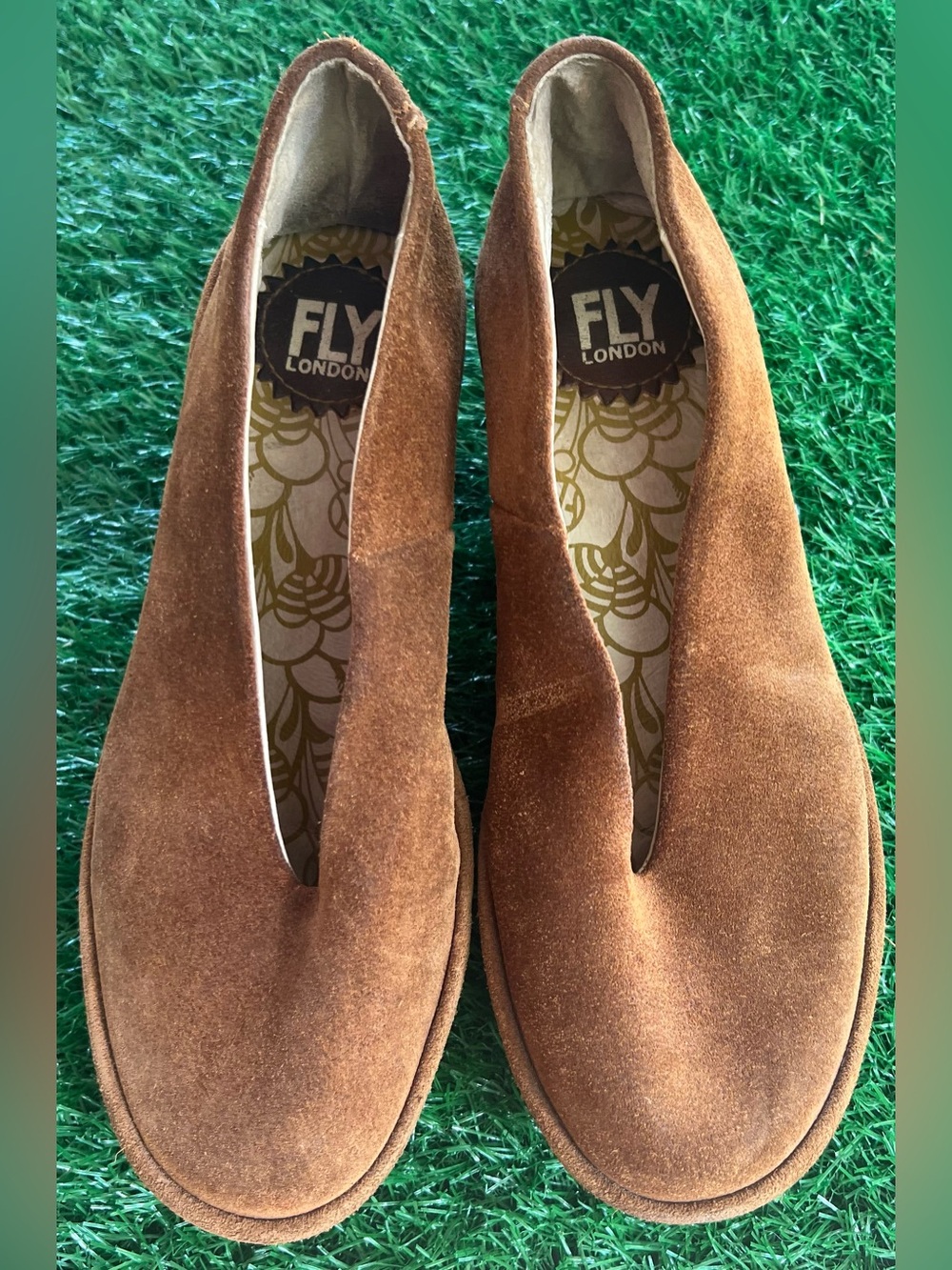 Fly London YAZ Brown Suede Wedge Shoes 38
